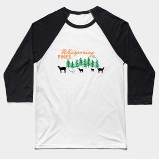 Whispering Pines Working Goat Ranch Orange and Black Baseball T-Shirt